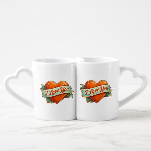I Love You Vintage Heart Mug