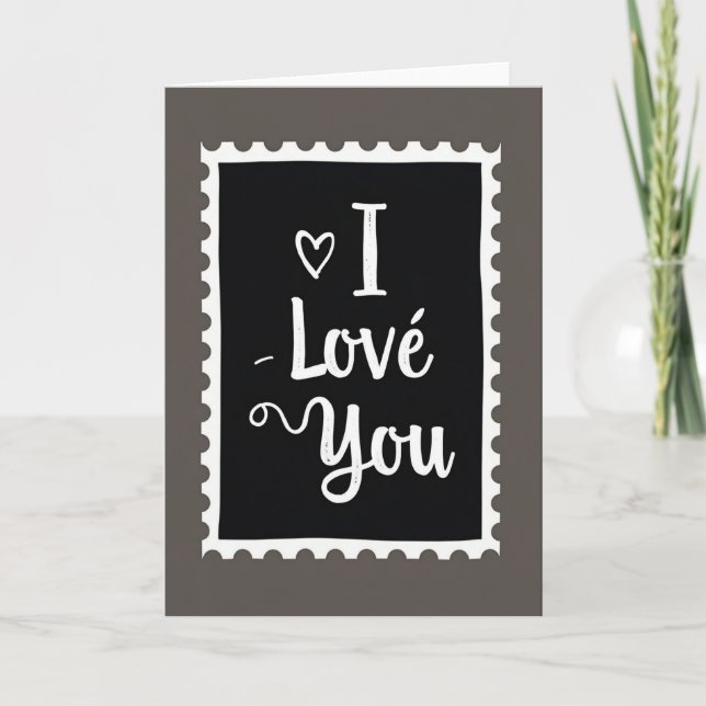 I Love You Vintage Style Card (Front)