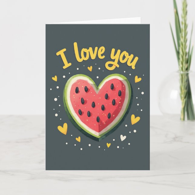 I Love You Watermelon Card (Front)