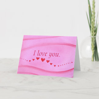 I love you, Wave of Red Hearts greeting card