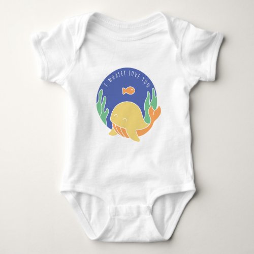 I Love You Whale Baby Design Baby Bodysuit