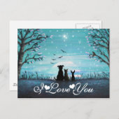 I Love You Whimsical Winter Sunset Postcard (Front/Back)