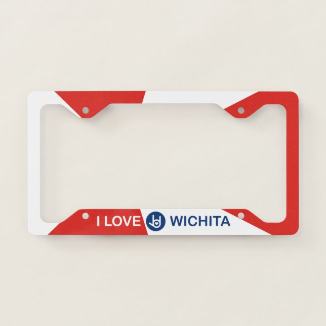 I Love You Wichita Flag License Plate Frame (Front)