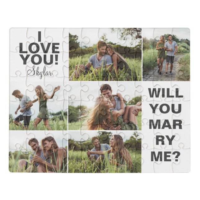I Love You! Will You Marry Me Photo Collage Jigsaw Puzzle (Puzzle Horizontal)