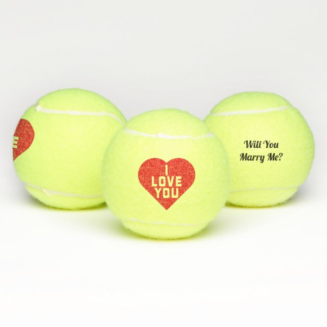 I Love You Will You Marry Me Tennis Balls (Multi)