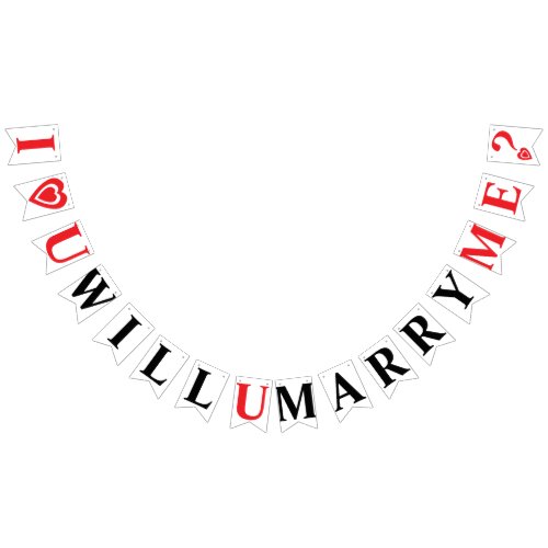I LOVE YOU WILL YOU MARRY ME WEDDING PROPOSAL BUNTING FLAGS