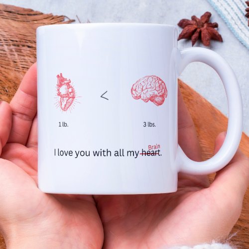 I love you with all my hypothalamus coffee mug
