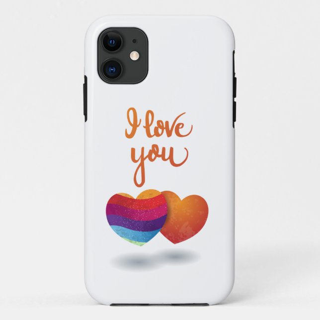 I love You with Couple of Hearts Case-Mate iPhone Case (Back)