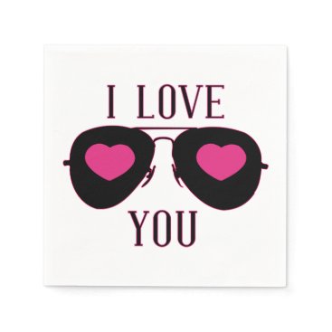 I love you with glasses napkin I love you with glasses napkin