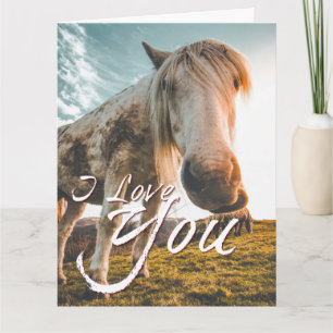I love you with looking Horse Card