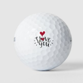 I love you with red ballon Valentine's Day gift Golf Balls