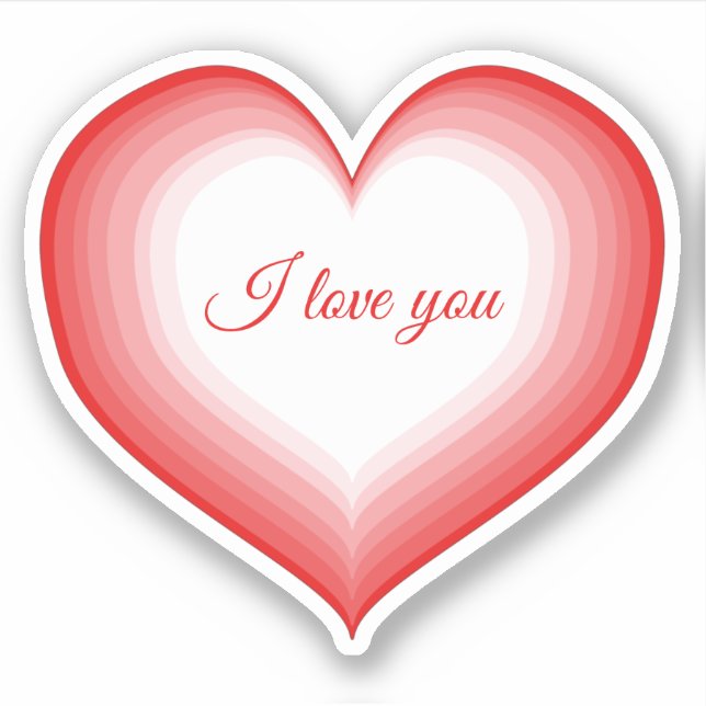 I love you with red hearts! sticker (Front)