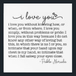 I Love You without knowing how or when pablo quote Acrylic Print<br><div class="desc">This beautiful quote by Pablo Nerudo is perfect to wake up to every morning.</div>