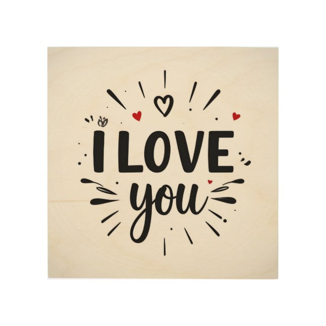 I love you wood wall art (Front)