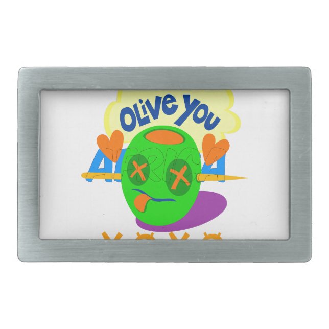 I Love You XOXO beautiful amazing Graphic text Art Belt Buckle (Front)