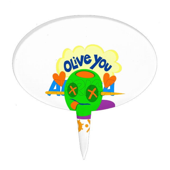 I Love You XOXO beautiful amazing Graphic text Art Cake Topper (Front)