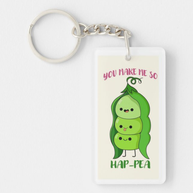 I love you, you make me happy  keychain (Front)