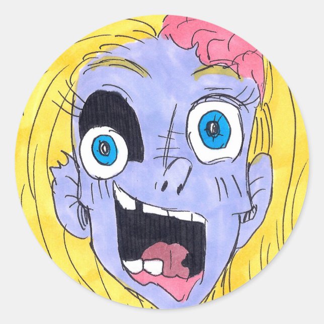 I Love You Zombie Classic Round Sticker (Front)