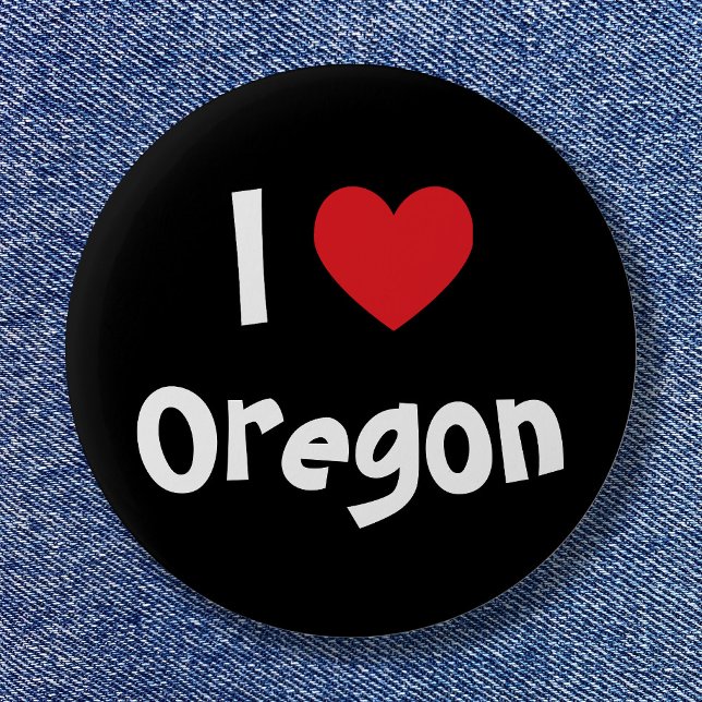I Love Your City or State Here Button (I Love Oregon Button)