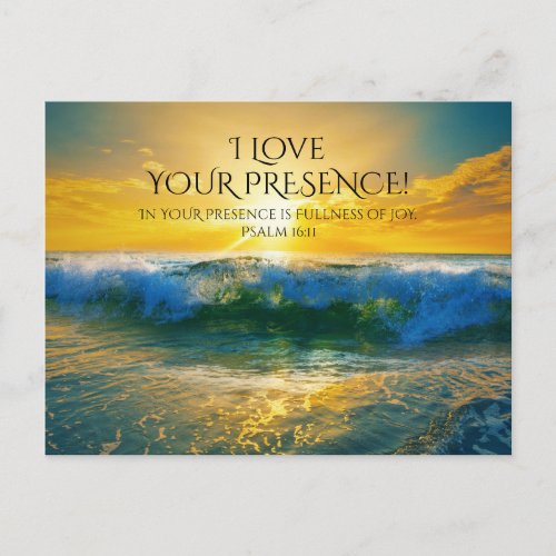 I Love Your Presence Psalm 1611 Custom Ocean Postcard