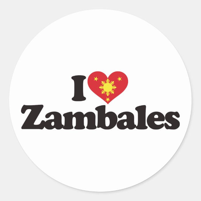 I Love Zambales Round Stickers