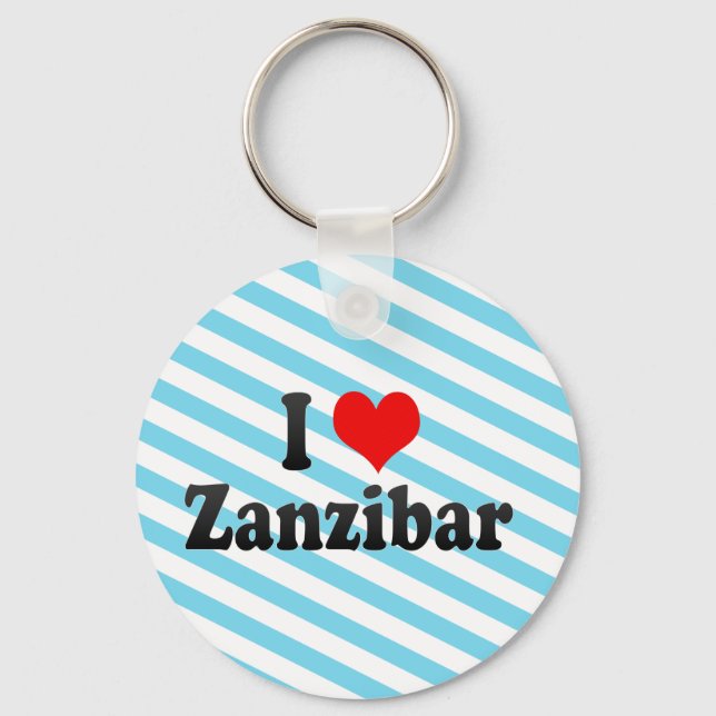 I Love Zanzibar, Tanzania Keychain (Front)