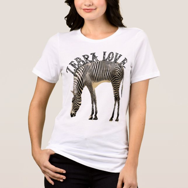 I Love Zebras - Customized Tri-Blend Shirt (Front)