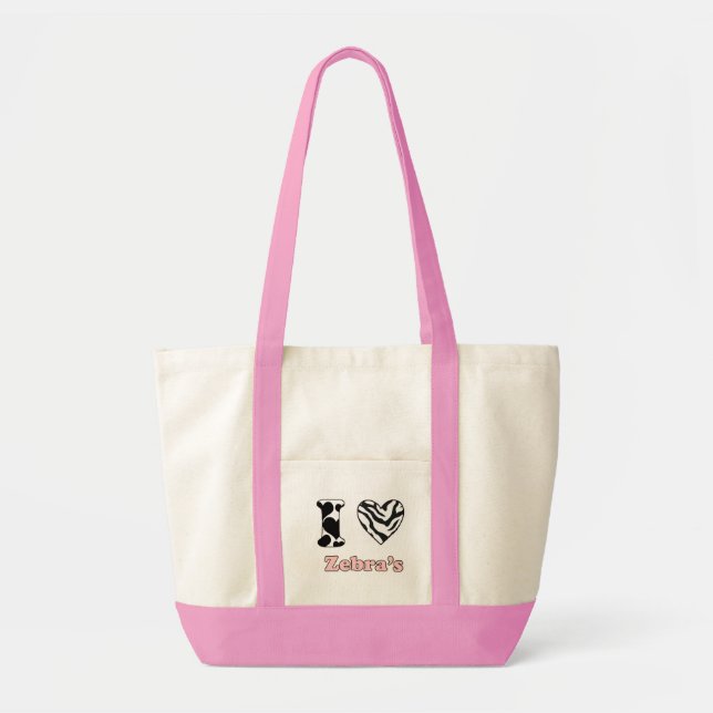 I love Zebra's Tote Bag (Front)