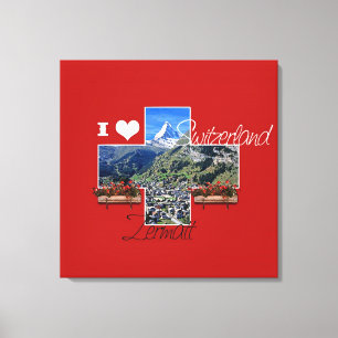 I love Zermatt, Switzerland - Wrapped Canvas Print