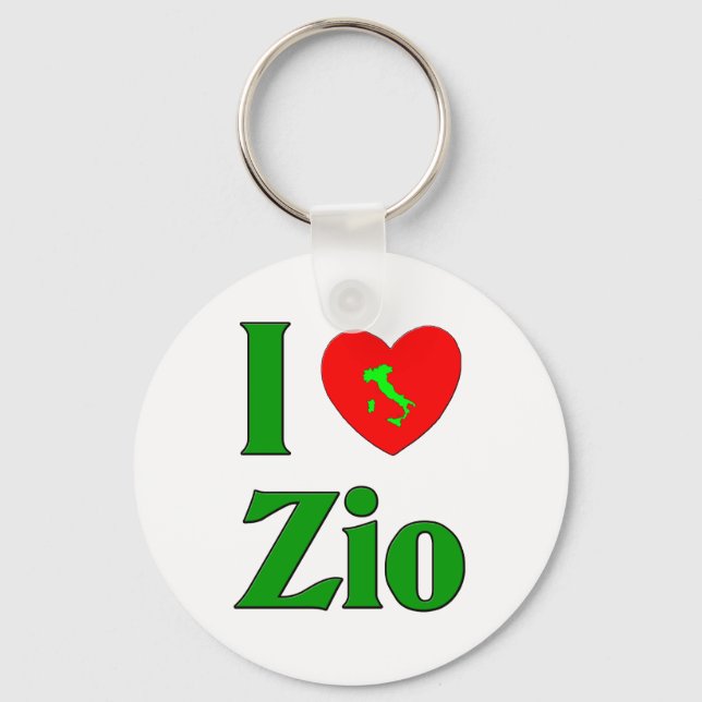 I Love Zio Keychain (Front)