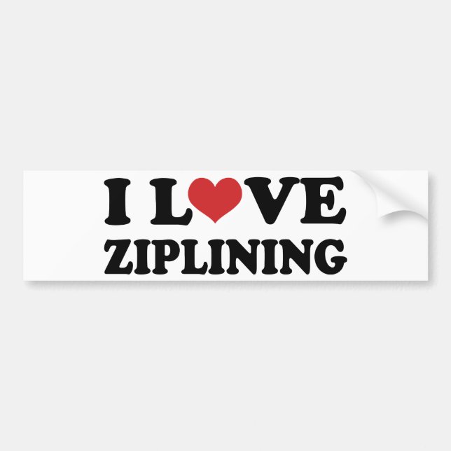 I Love Ziplining Bumper Sticker (Front)