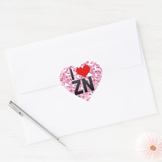 I Love ZN Heart Sticker | Zazzle