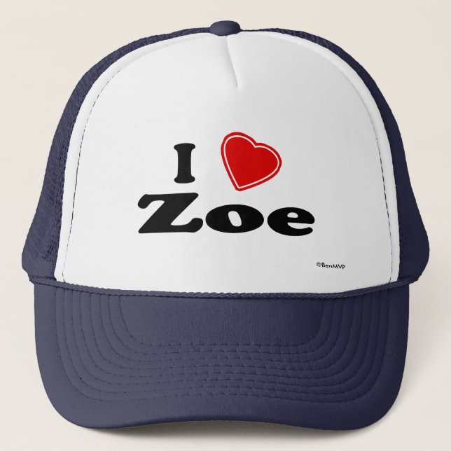 I Love Zoe Trucker Hat (Front)