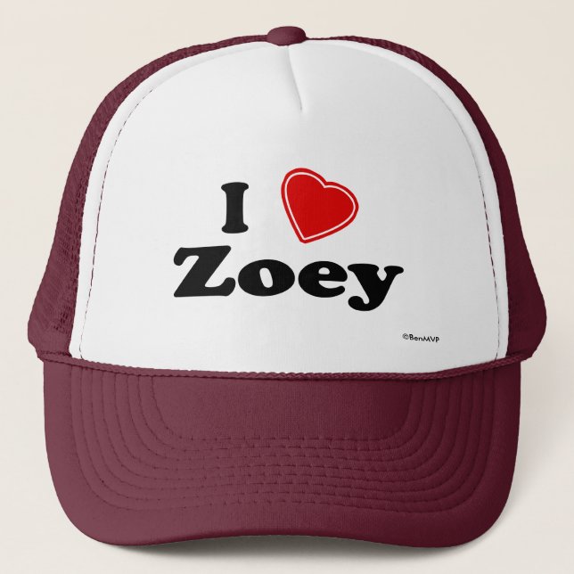I Love Zoey Trucker Hat (Front)