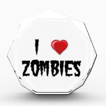 I Love Zombies Award<br><div class="desc">I Love Zombies logo Cute Red heart Great Christmas holiday gift idea</div>
