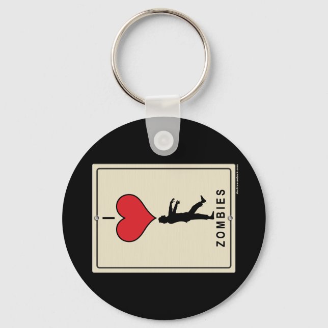I Love Zombies Keychain (Front)