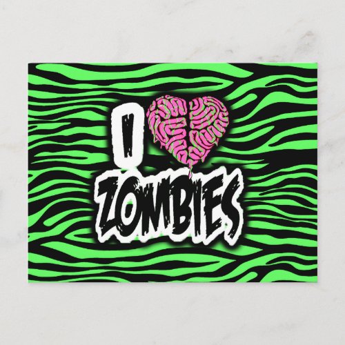 I Love Zombies Postcard