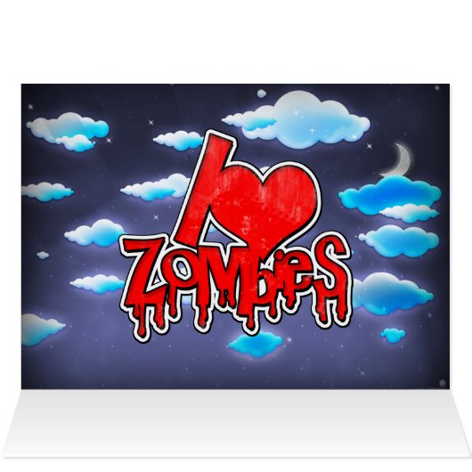 I Love Zombies Red (Inside Horizontal (Top))