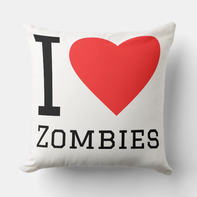 I love zombies throw pillow (Front)