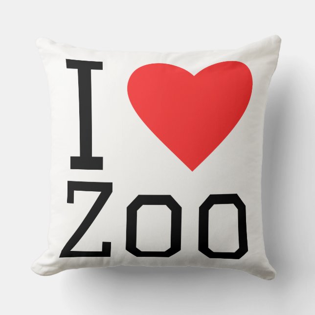 I love zoo throw pillow (Front)