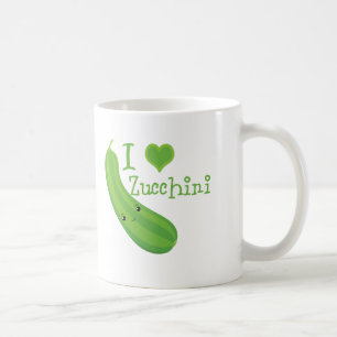 I Love Zucchini Smiling Kawaii Zucchini Coffee Mug