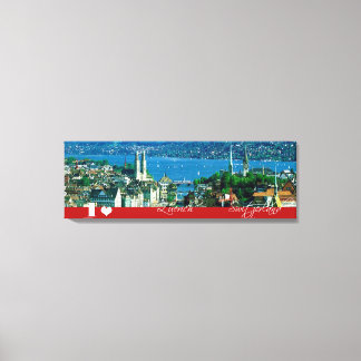 I Love Zuerich Switzerland - Wrapped Canvas Print