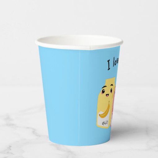 I love 우유. (uyu) Korean Banana & Strawberry Milk G Paper Cups Zazzle
