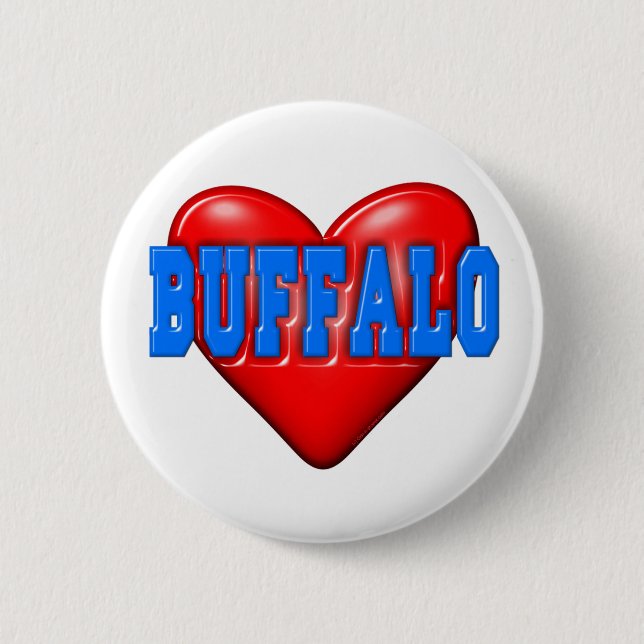 I LoveBuffalo Pinback Button (Front)