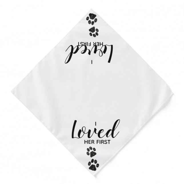 I Loved Her First - Cute Dog Wedding Bandana (Front)