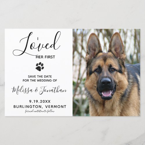 I Loved Her First Dog Wedding Save The Date Budget