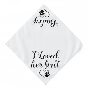 I Loved Her First Personalized Dog Pet Wedding Bandana