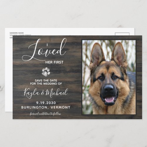 I Loved Her First Rustic Pet Photo Dog Wedding