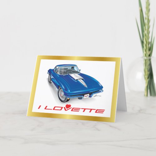 I Lovette Corvette Design Holiday Card