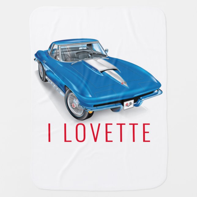 I LOVETTE UNIQUE CAR DESIGN BABY BLANKET (Front)